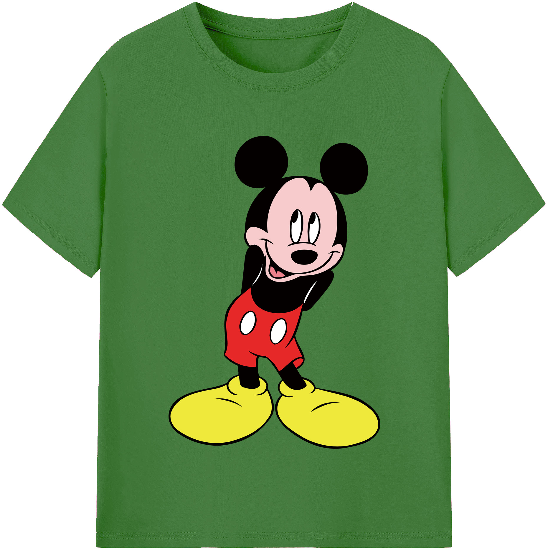 （画像用） ミッキーマウス Mickey Mouse レディースカジュアルプリントTシャツ（綿100％）